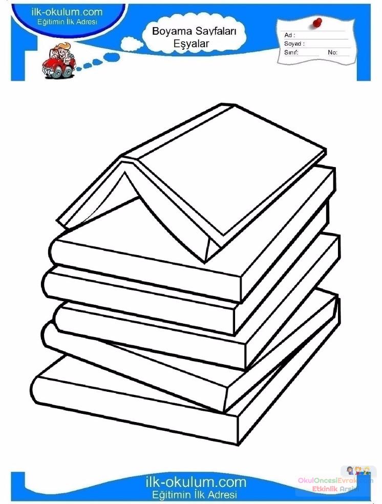 çocuklar-için-Kitap-eşyalar-boyama-sayfası-10