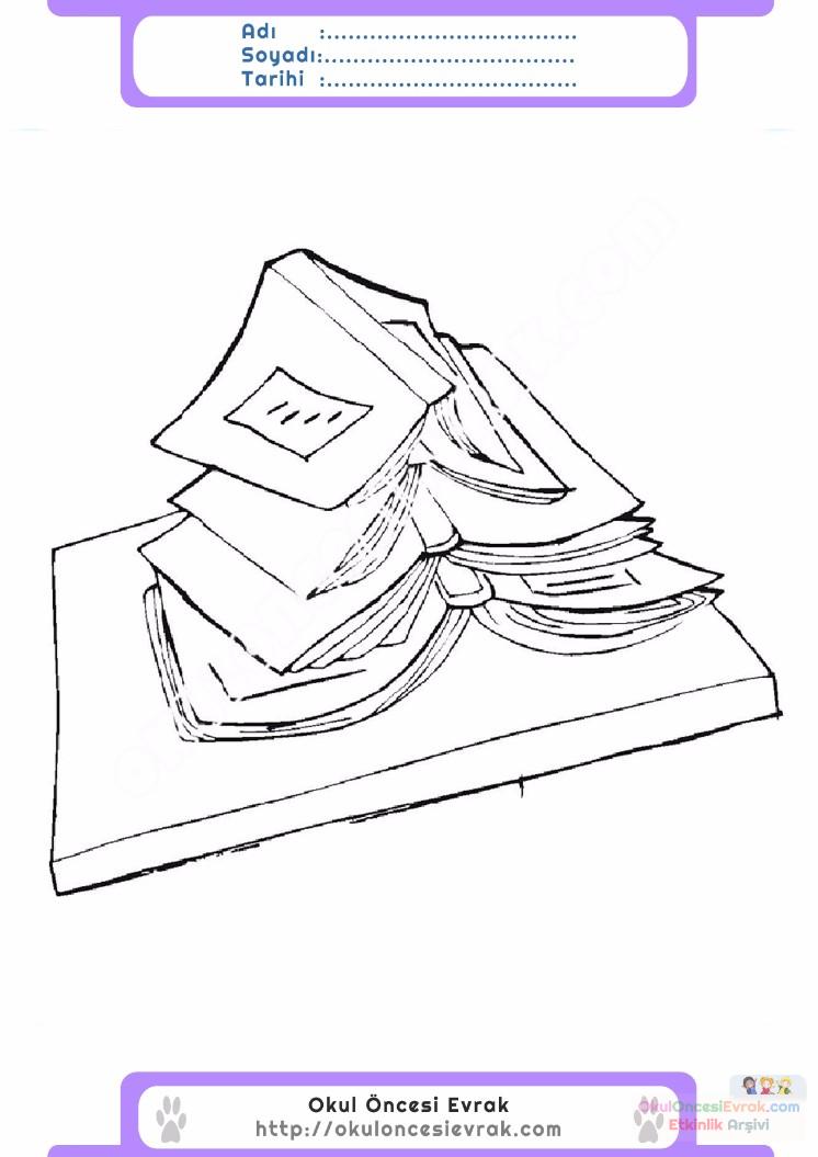 çocuklar-için-Kitap-eşyalar-boyama-sayfası-17
