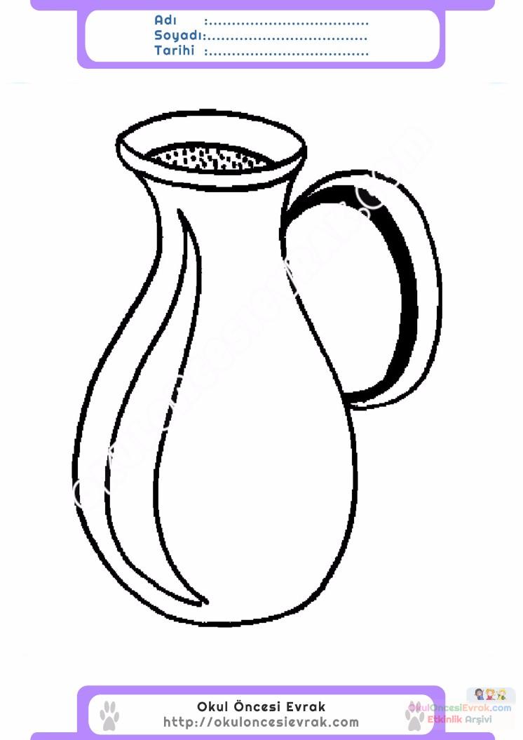 çocuklar-için-Sürahi-eşyalar-boyama-sayfası-2