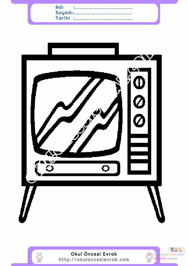 çocuklar-için-Tv-eşyalar-boyama-sayfası-13