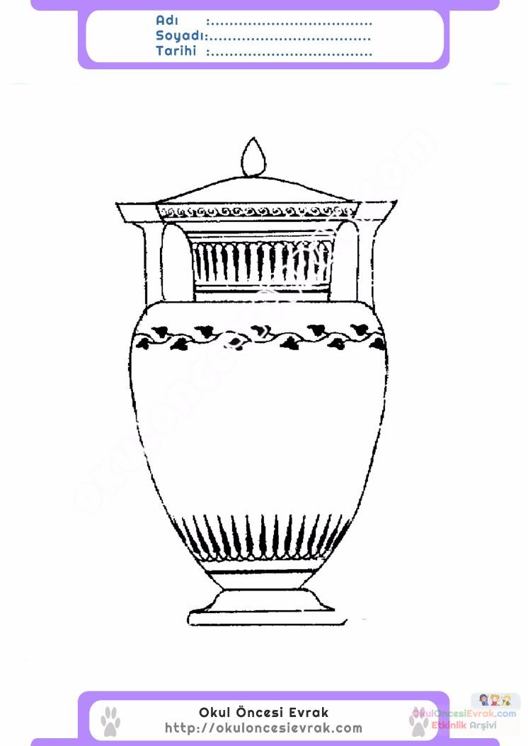 çocuklar-için-Vazo-eşyalar-boyama-sayfası-2