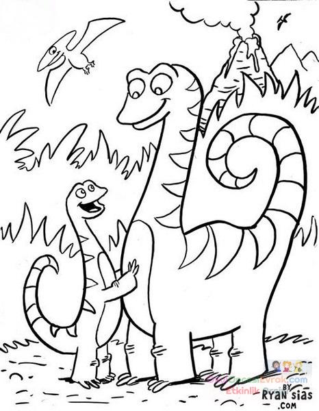 Dinosaurs-Coloring-Page-Kopyala
