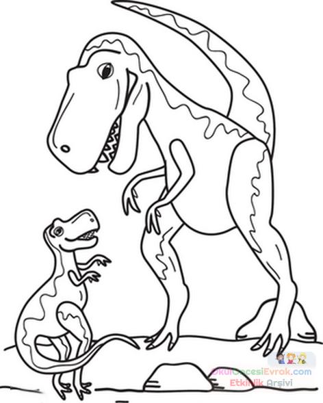 t-rex-family-coloring-page-Kopyala