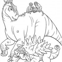 Aladar-and-Lemur-with-Friends-Dinosaur-Coloring-Page-Kopyala