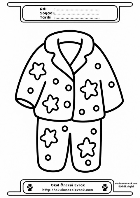 çocuklar-için-Eşofman-Pijama-kıyafet-giysi-boyama-sayfası-2