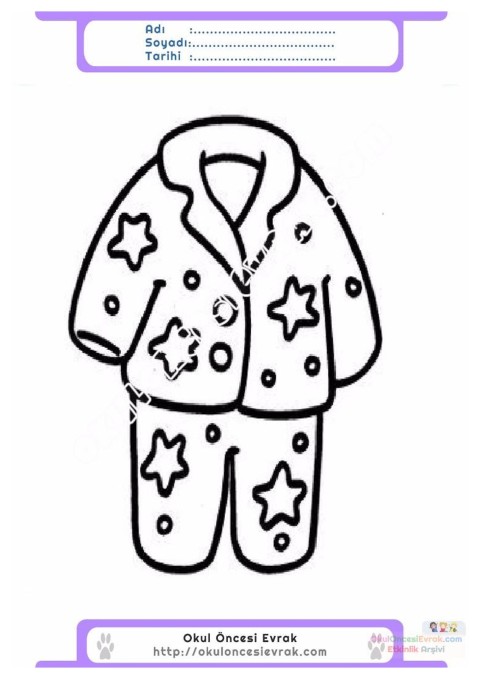 çocuklar-için-Eşofman-Pijama-kıyafet-giysi-boyama-sayfası-2