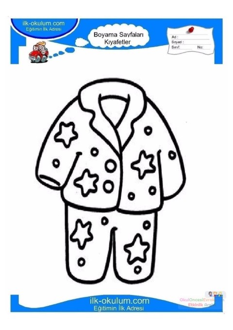 çocuklar-için-Eşofman-Pijama-kıyafet-giysi-boyama-sayfası-2