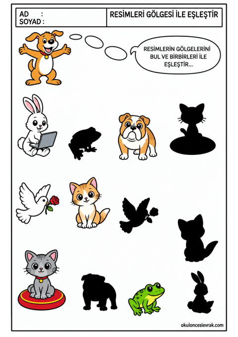 Okul öncesi resmi gölgesi ile eşleştir 4