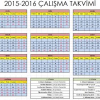 2015-2016 Akademik çalişma takvimi