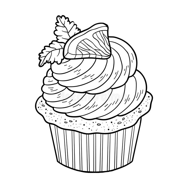 coloring-book-vector-cupcake-lemon-children-70954525
