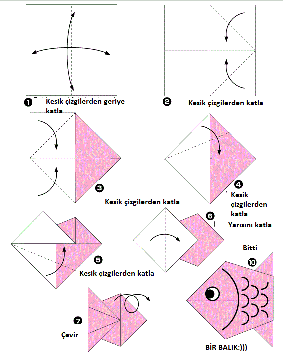 güzel-Origami-balık-yapımı