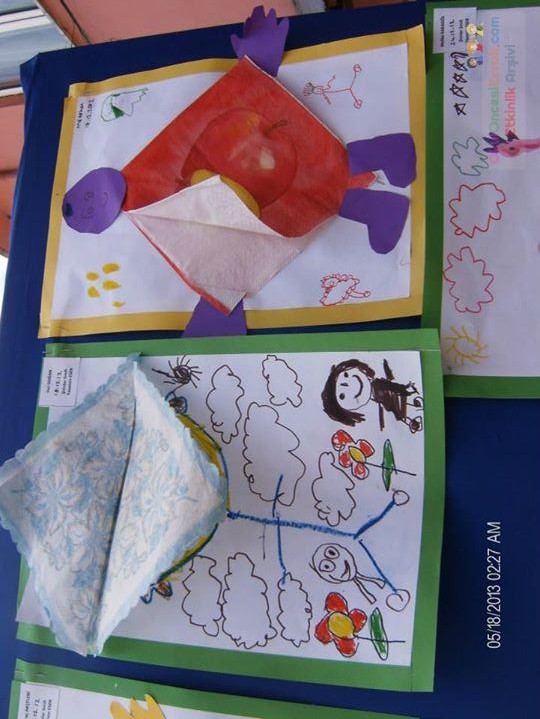 Kağıt katlama buruşturma, yuvarlama, sulu boya  (353)