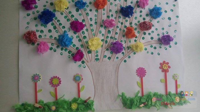 okul öncesi kağit işleri ,duvar süsü ,suluboya çalişması (160)