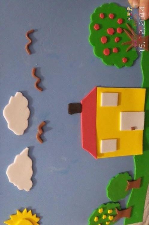 okul öncesınde kağit işler, duvar süsü ,davetiye kartları ,suluboya  çalişması (5048)