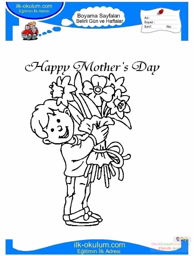 Anneler-Günü-belirli-gün-ve-haftalar-boyama-sayfası-18 | preschool activity