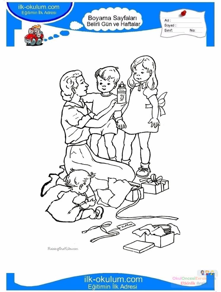 Anneler-Günü-belirli-gün-ve-haftalar-boyama-sayfası-22 | preschool activity