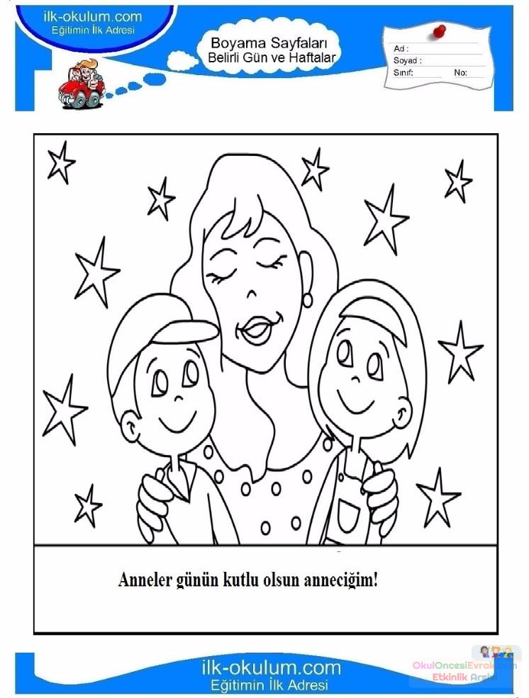 Anneler-Günü-belirli-gün-ve-haftalar-boyama-sayfası-6 | preschool activity