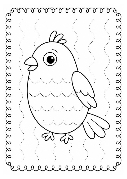 Eğitici Boyama Sayfası: Balık Deseni