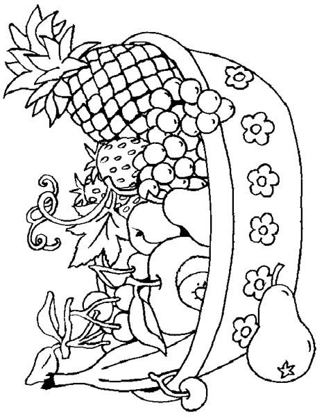 A-Bowl-of-Fruits-Coloring-Page