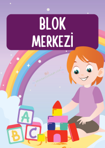 Blok Merkezinde Oynayan Çocuk ve Eğitici Bloklar: A, B, C Harfleri ile Eğlenceli Öğrenme