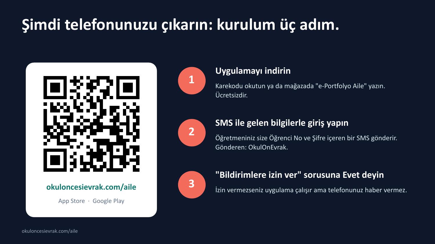 Şimdi telefonunuzu çıkarın: kurulum üç adım