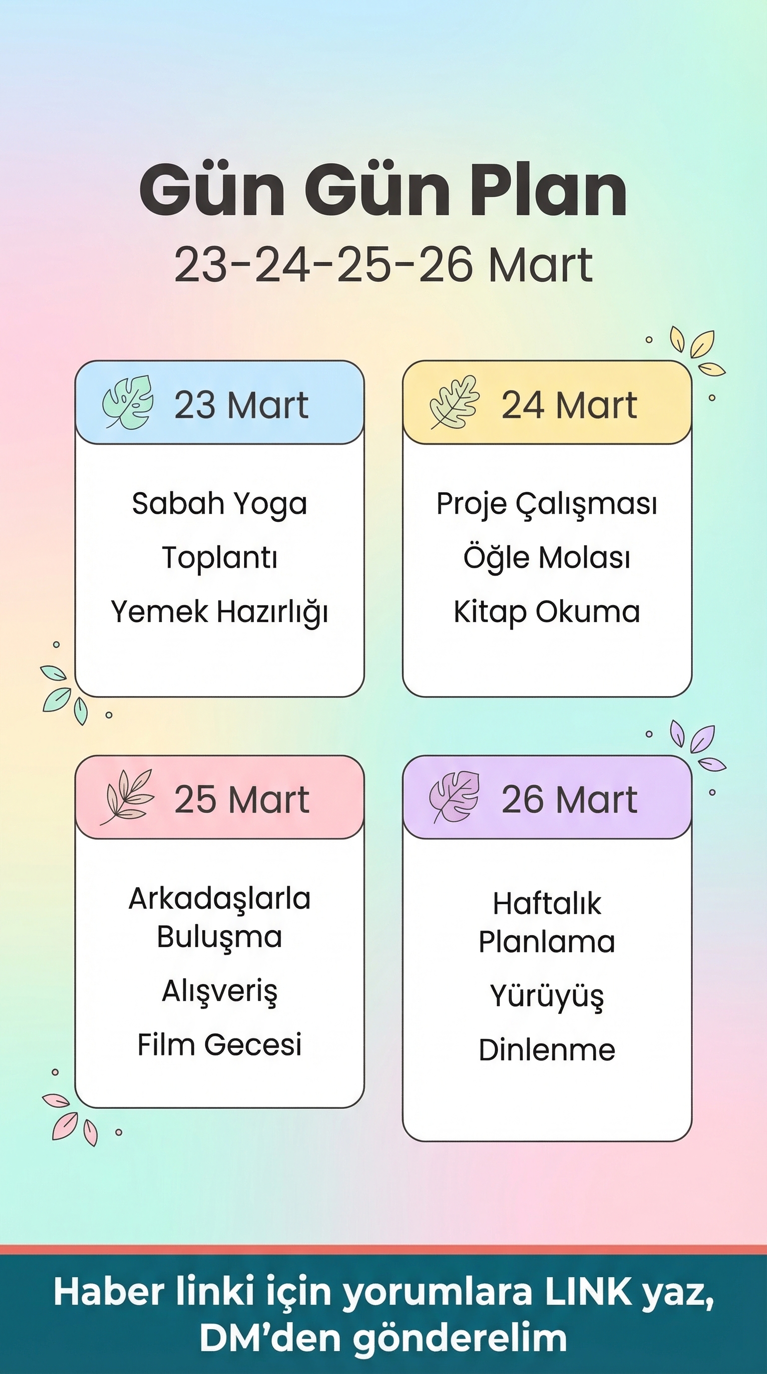 Okul Öncesi Orman Haftası Etkinlik Takvimi