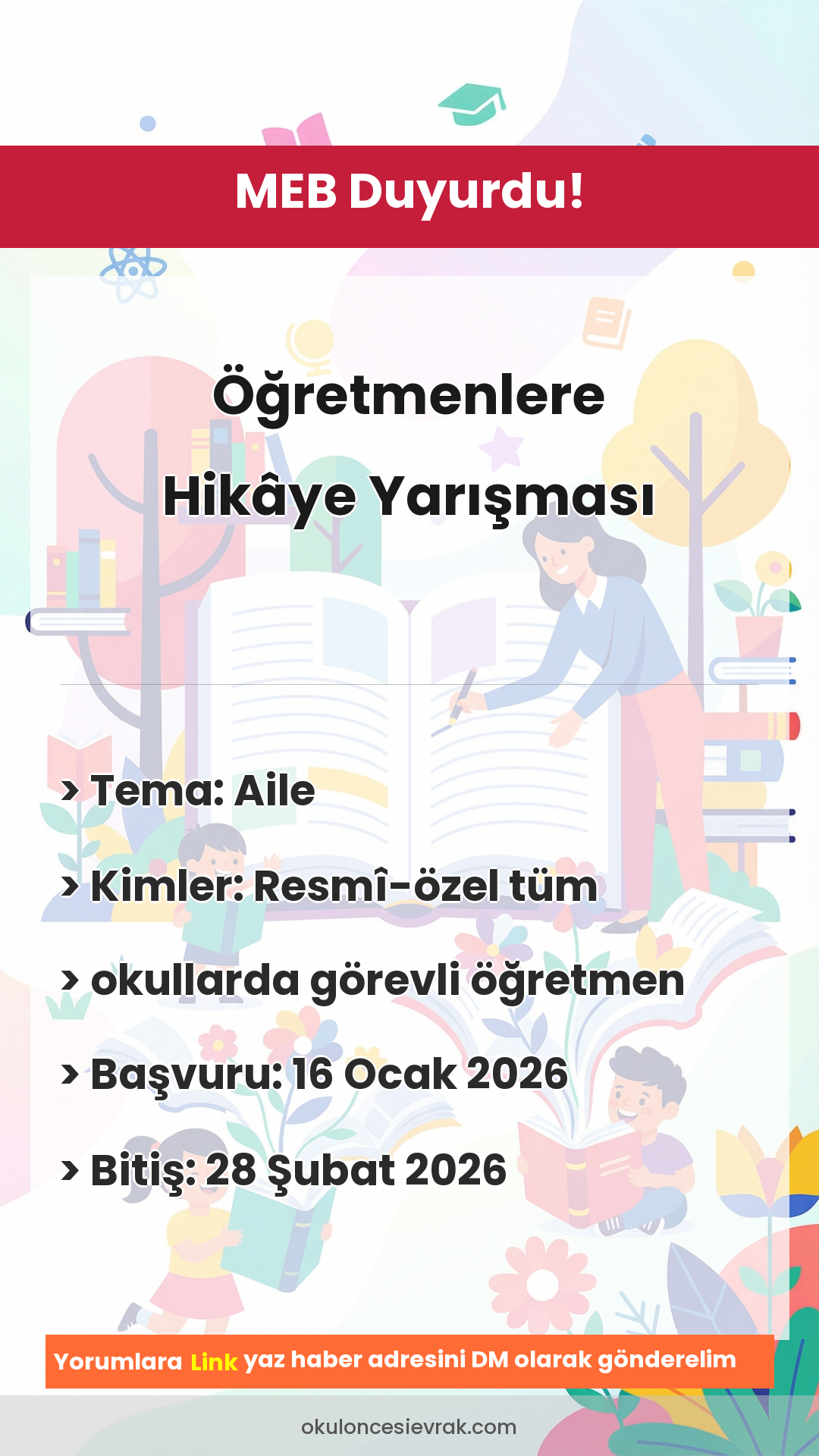 Öğretmenlere
Hikâye Yarışması