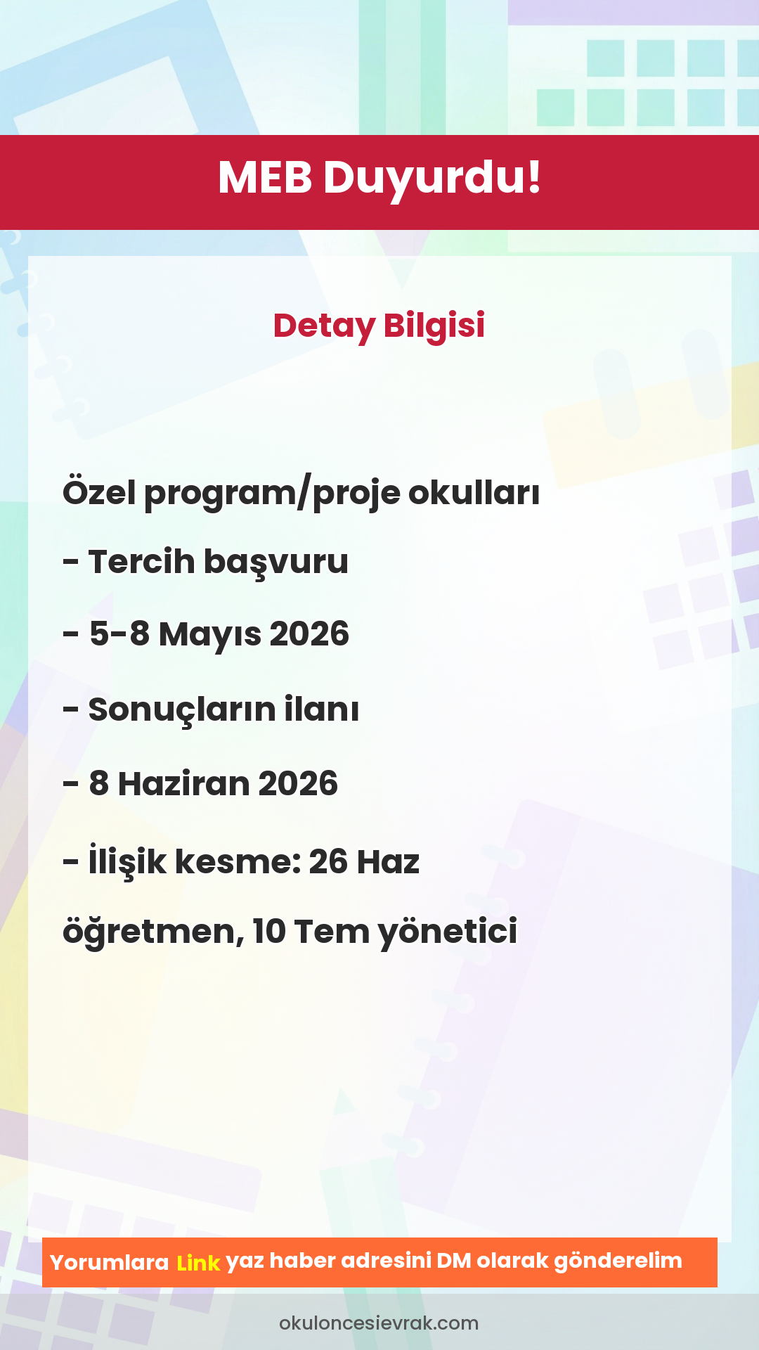 2026 Atama ve
Görevlendirme Takvimi