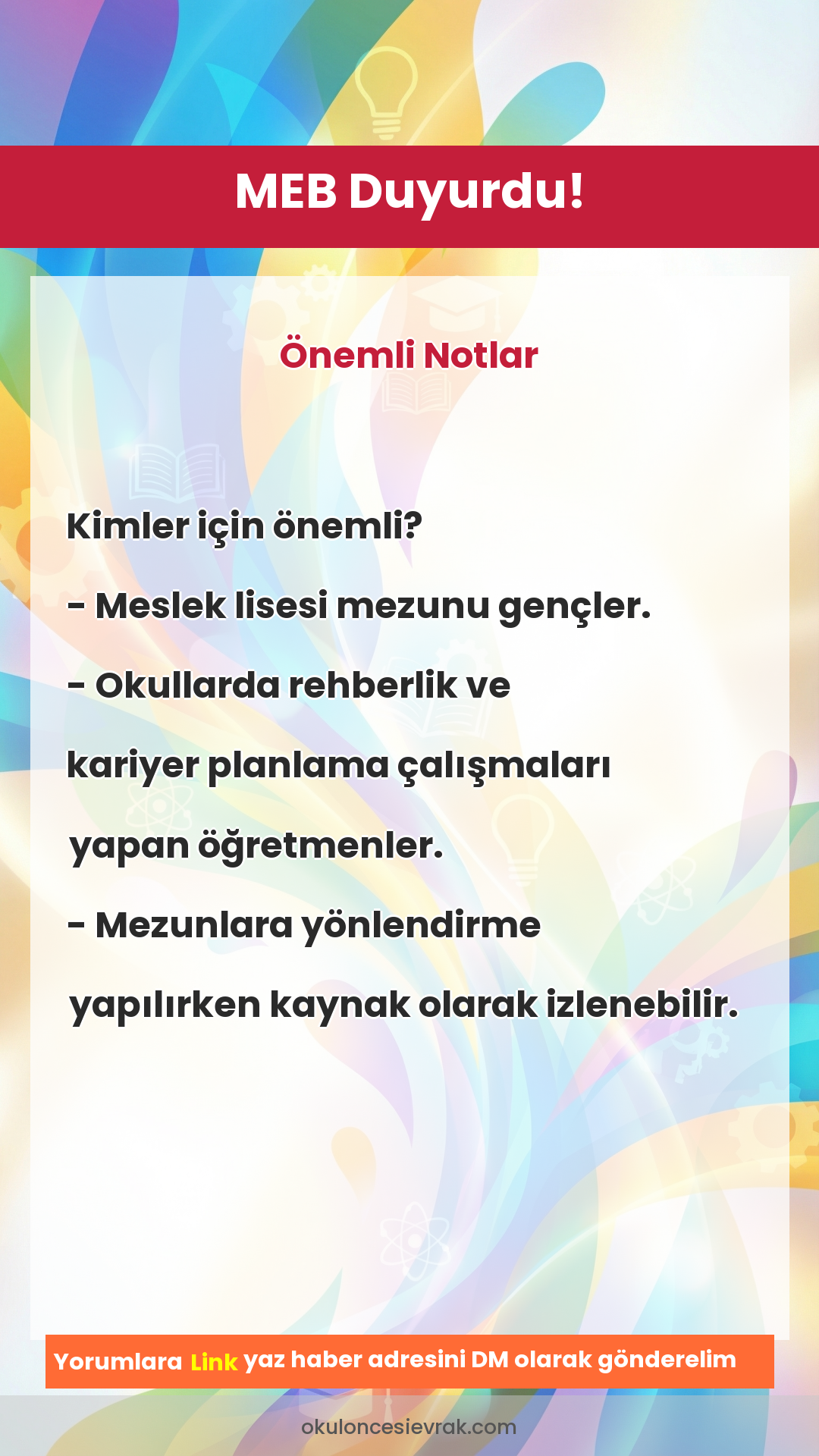 Meslek lisesi mezununa
istihdam desteği