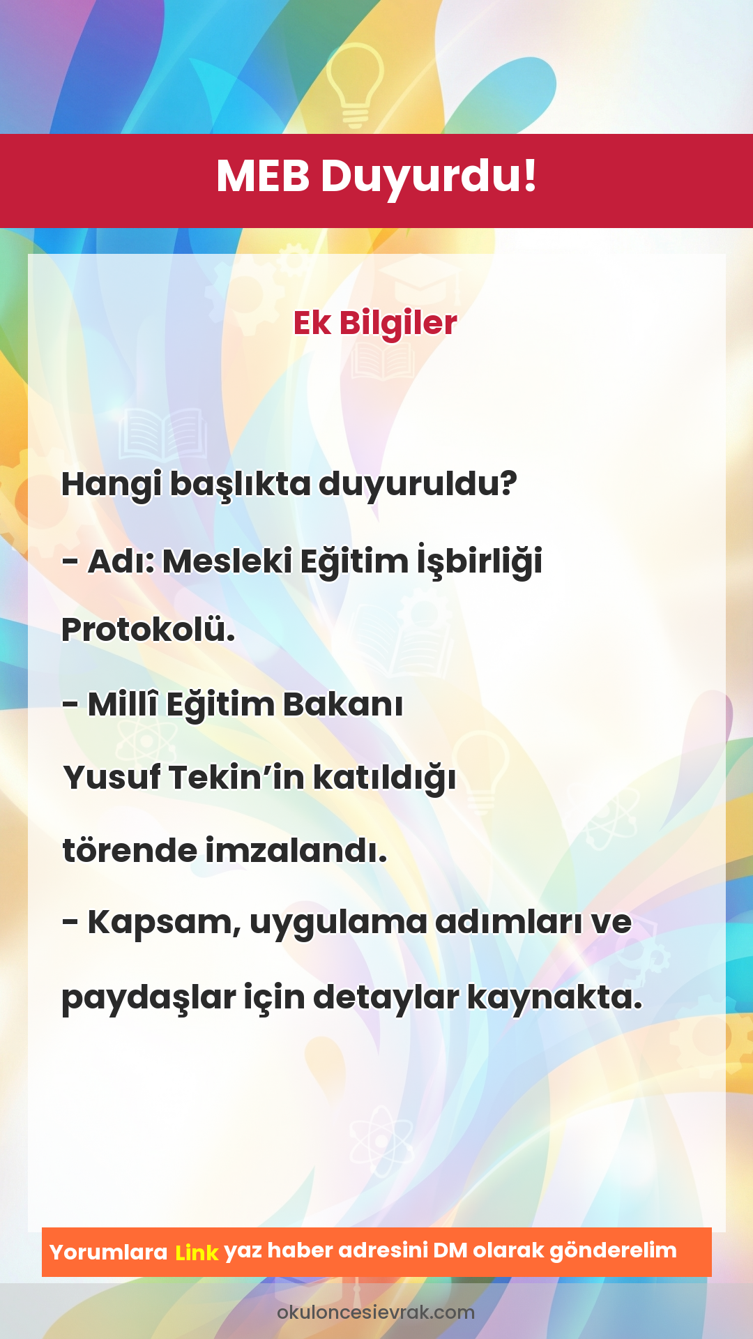 Meslek lisesi mezununa
istihdam desteği