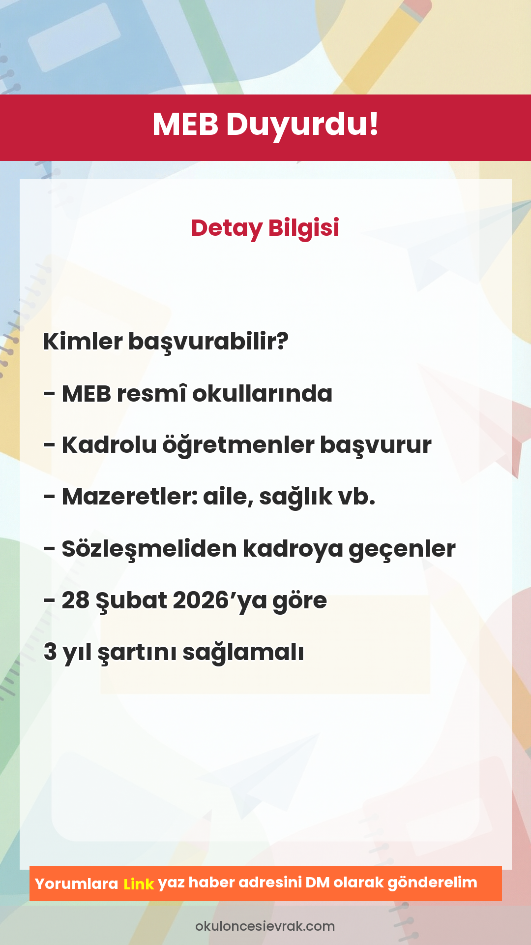 2026 Yarıyıl Tatili
Mazeret Tayinleri