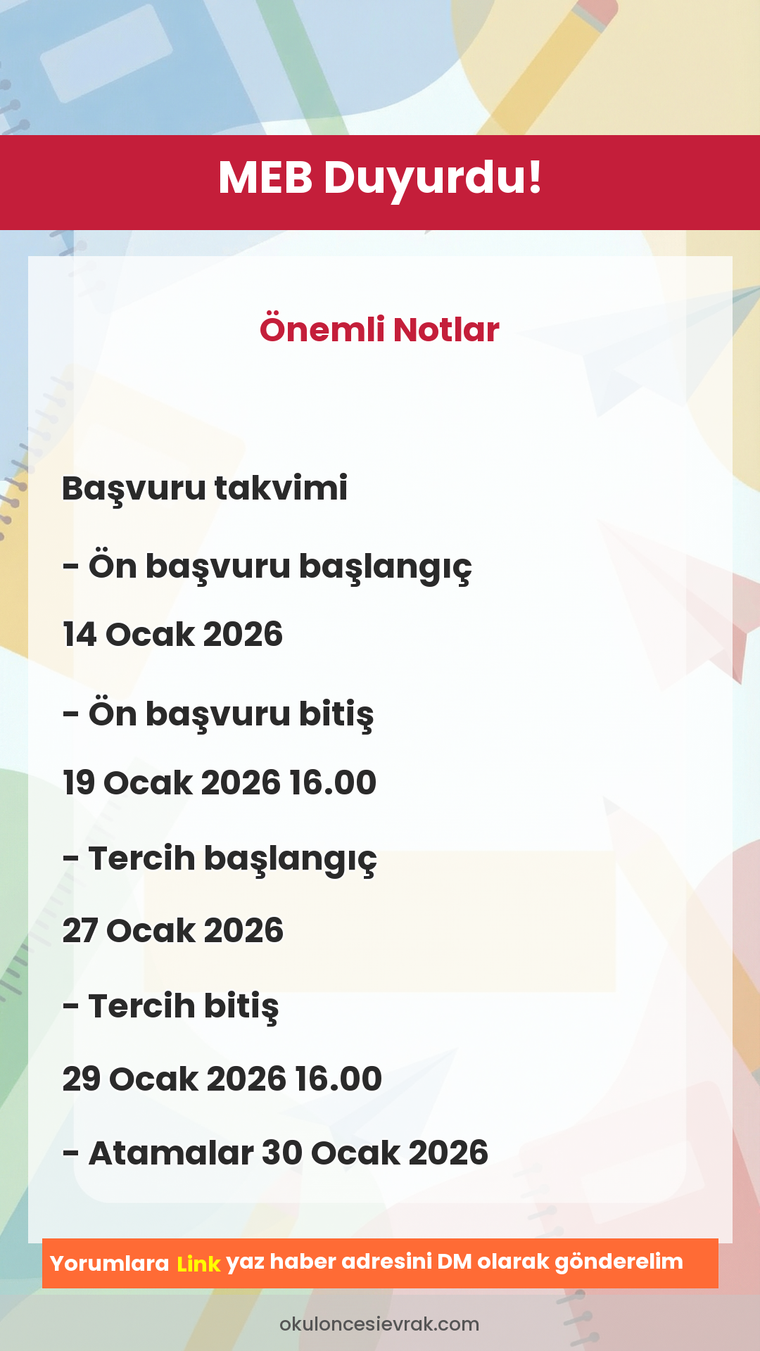 2026 Yarıyıl Tatili
Mazeret Tayinleri