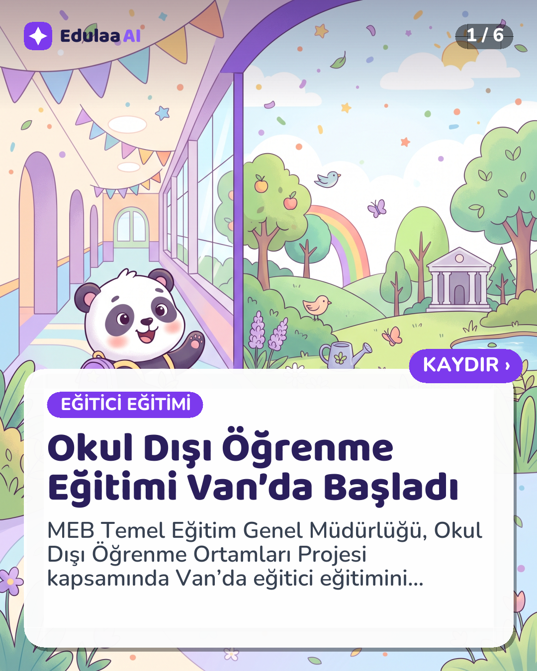 Okul Dışı Öğrenme Eğitici Eğitimi Van’da Başladı