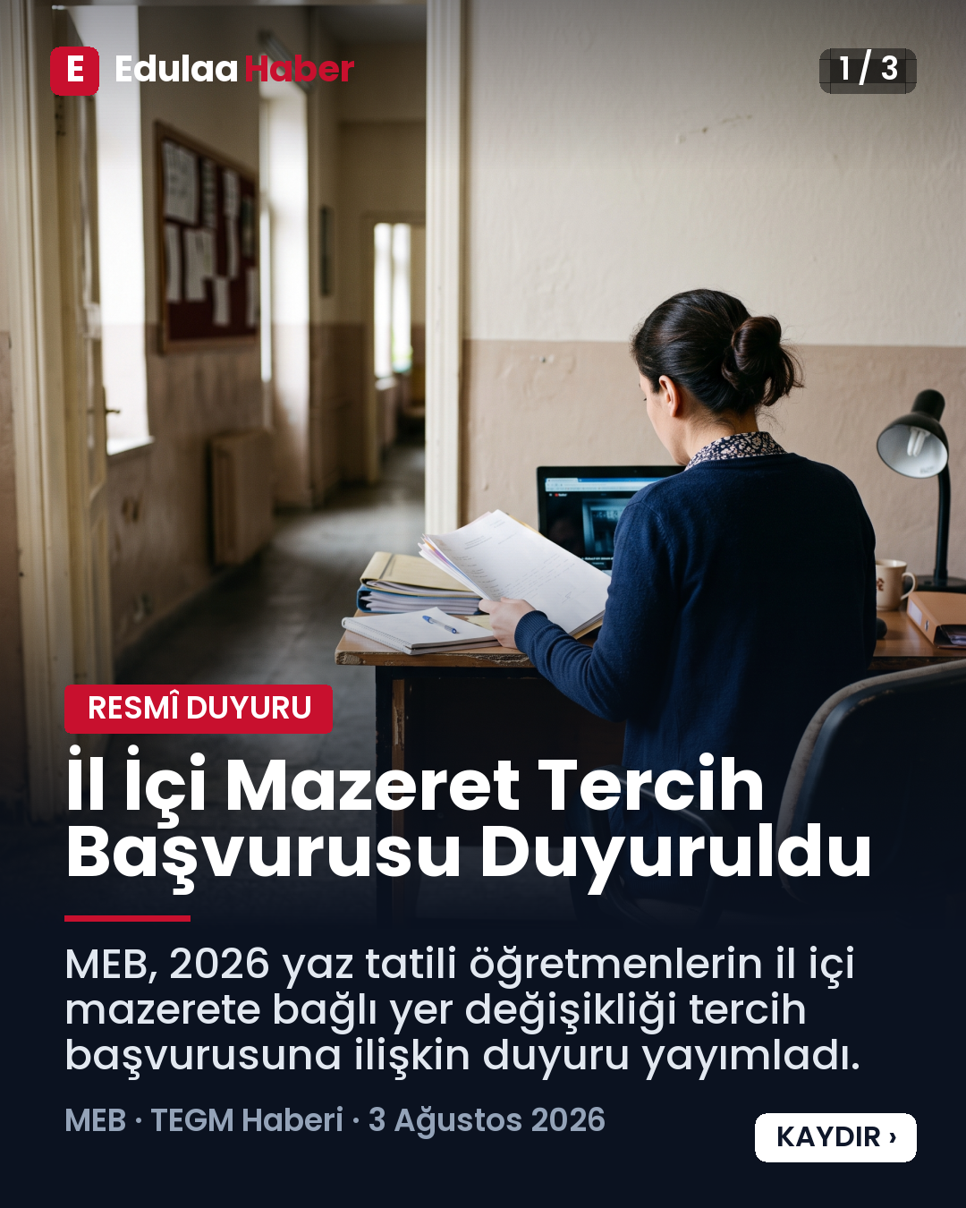 İl İçi Mazeret Tercih Başvurusu Duyuruldu