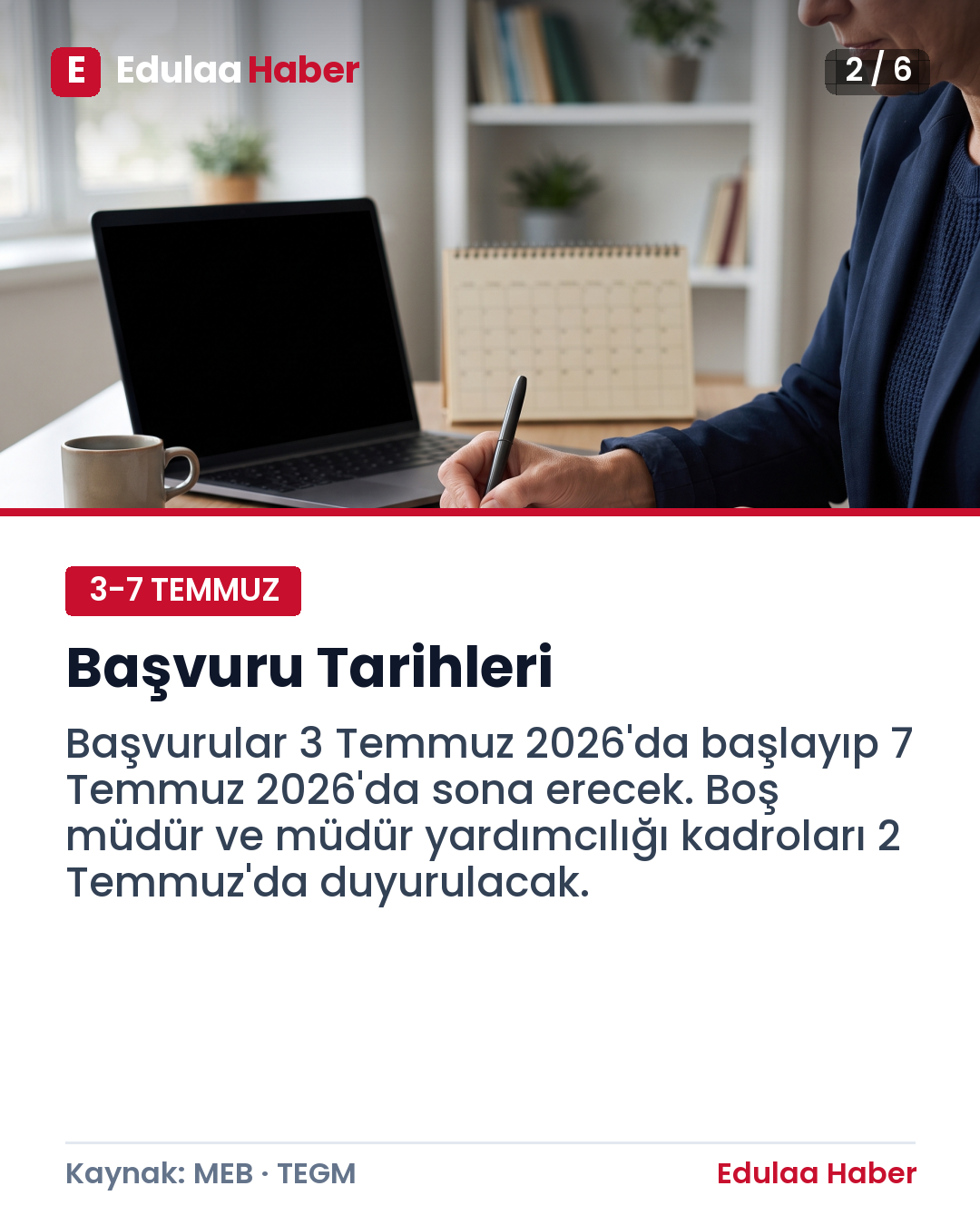 MEB İlk Defa Yönetici Görevlendirme Takvimi