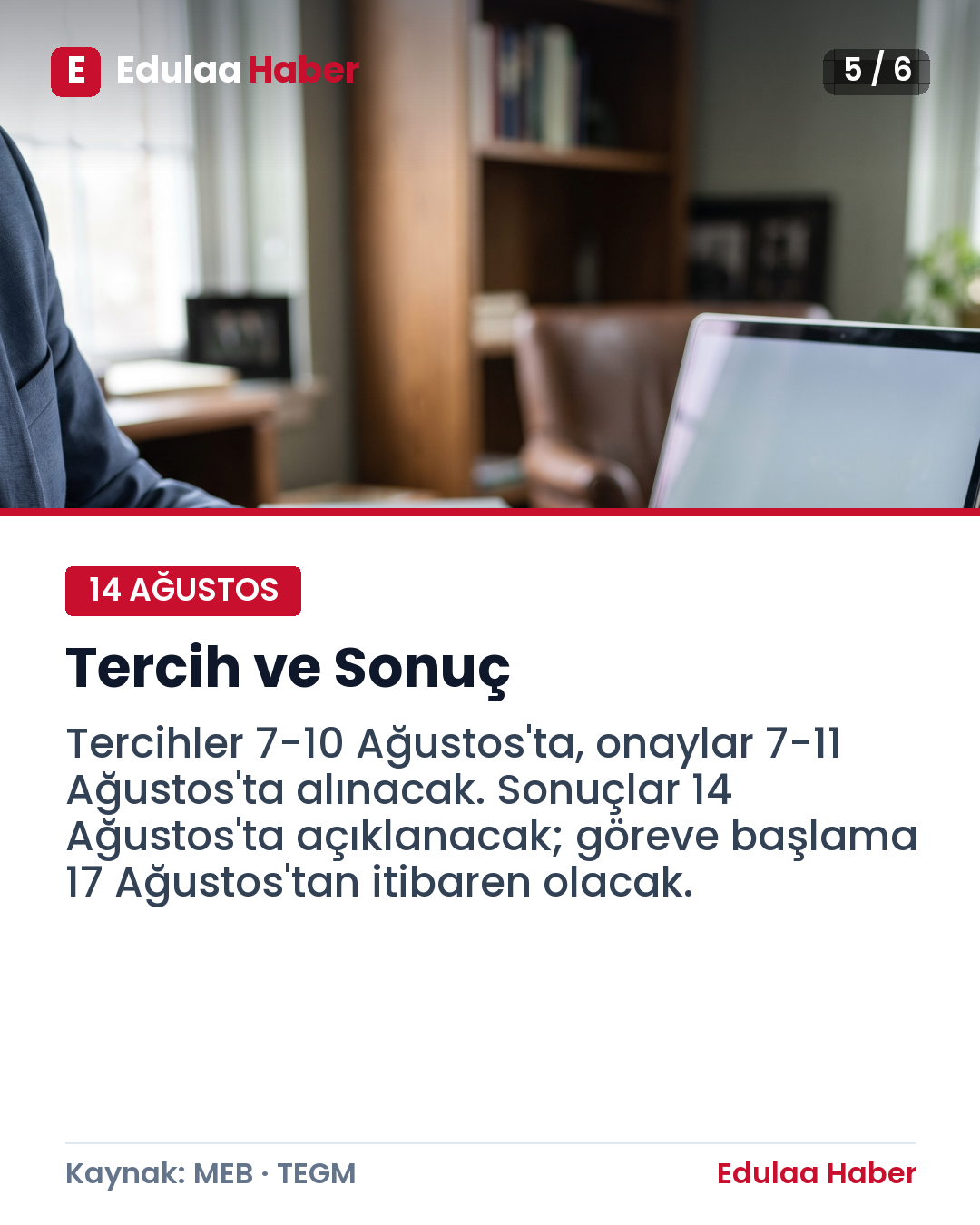 MEB İlk Defa Yönetici Görevlendirme Takvimi