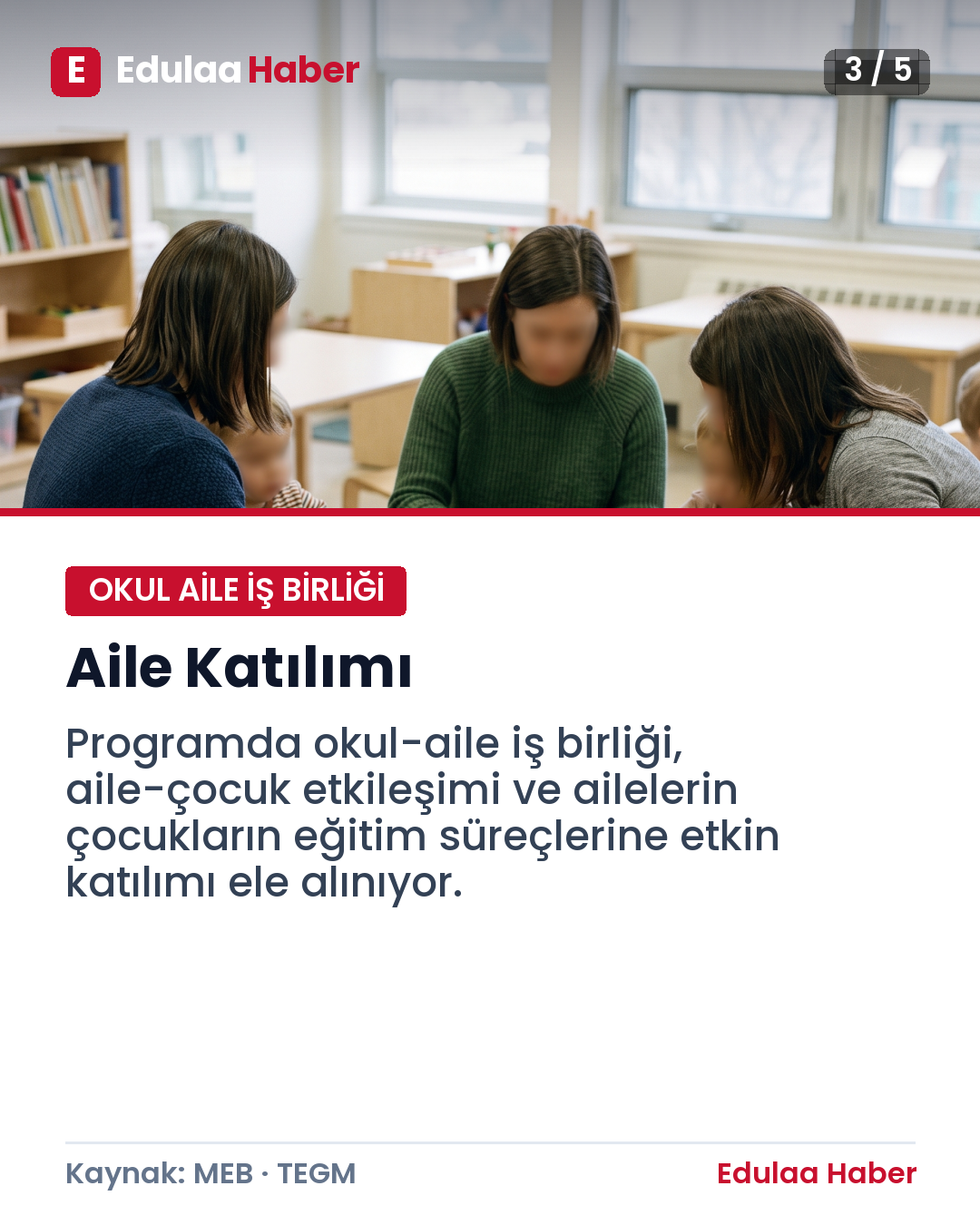 Rize’de Okul Öncesi İçin Aile Katılımı Eğitimi