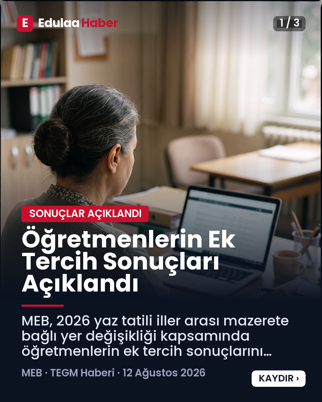 Öğretmenlerin Ek Tercih Sonuçları Açıklandı