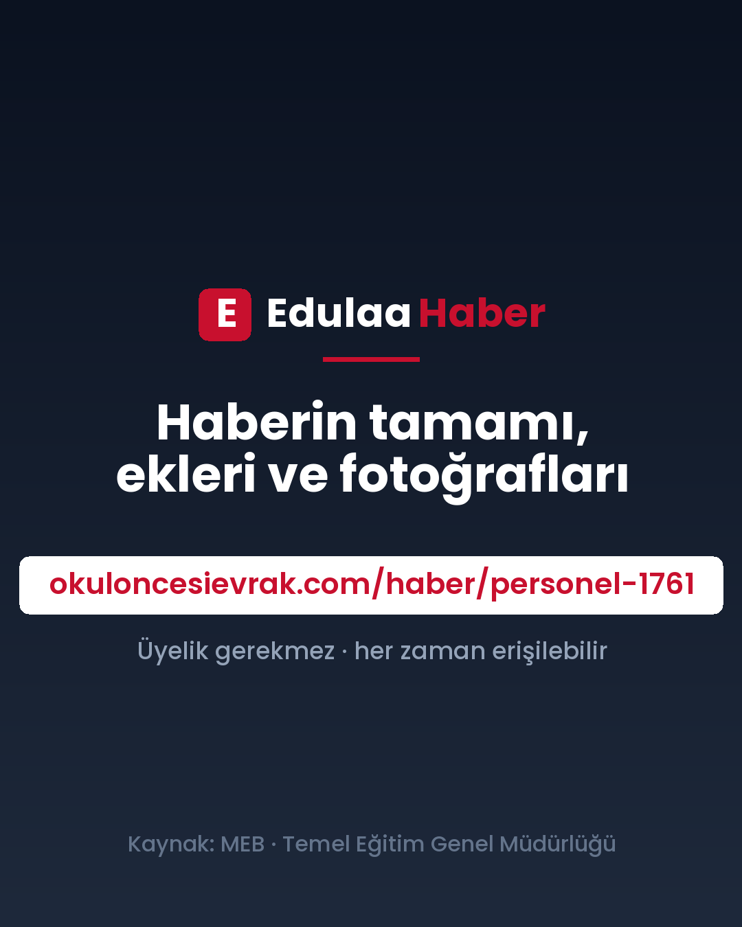 MEB Yeniden Yönetici Görevlendirme Takvimi