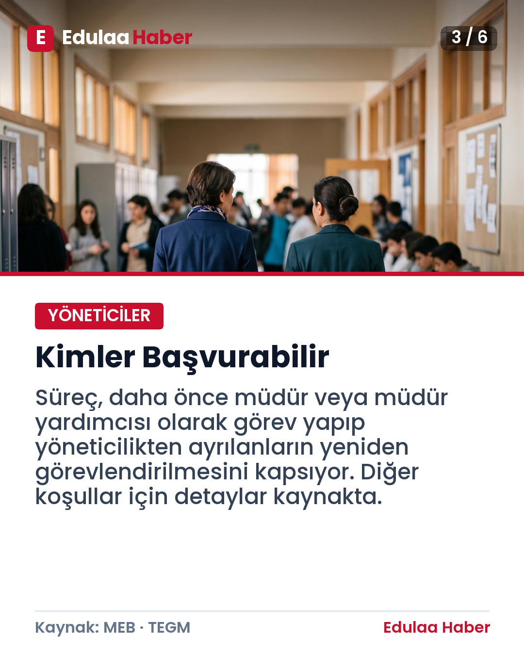 MEB Yeniden Yönetici Görevlendirme Takvimi