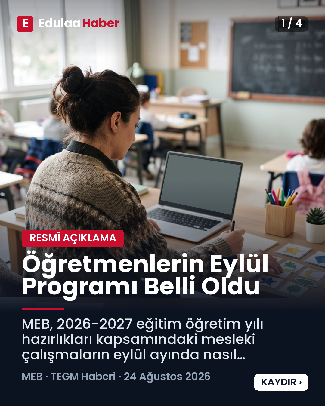 Eylül Mesleki Çalışma Programı Açıklandı