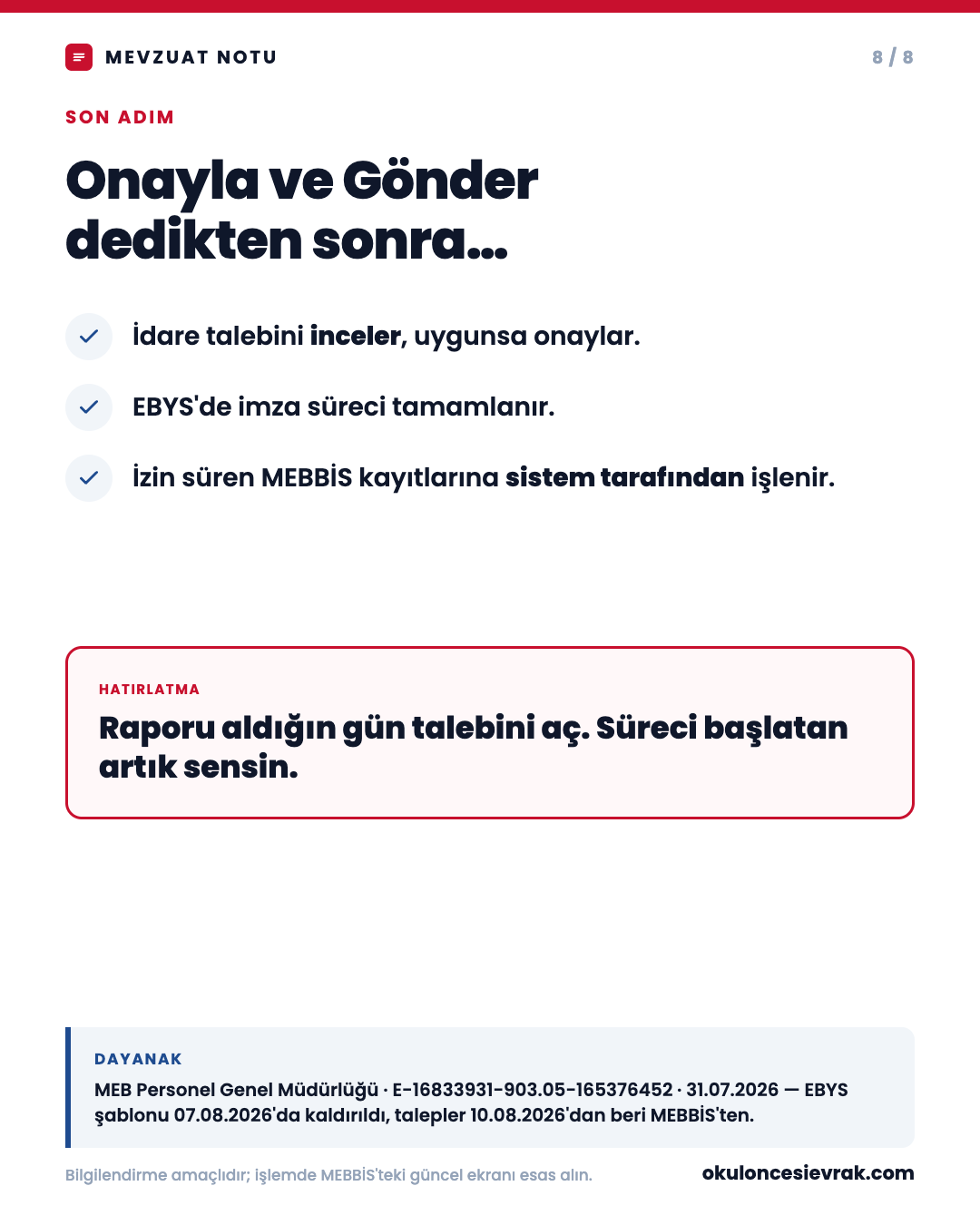 İzin ve rapor talepleri artık MEBBİS'ten: adım adım yol haritası