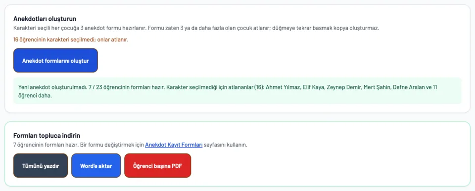 Anekdot Sihirbazı — Sınıfınıza Hazır Anekdot Formları — örnek sayfa 5