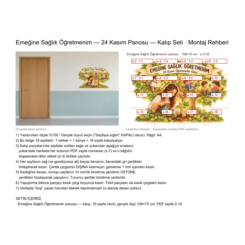 Emeğine Sağlık Öğretmenim — 24 Kasım Panosu — örnek sayfa 4