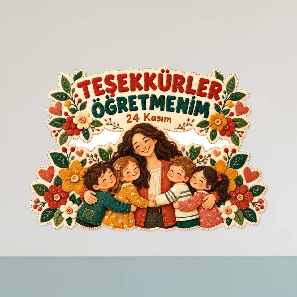 Teşekkürler Öğretmenim — 24 Kasım Panosu — örnek sayfa 1