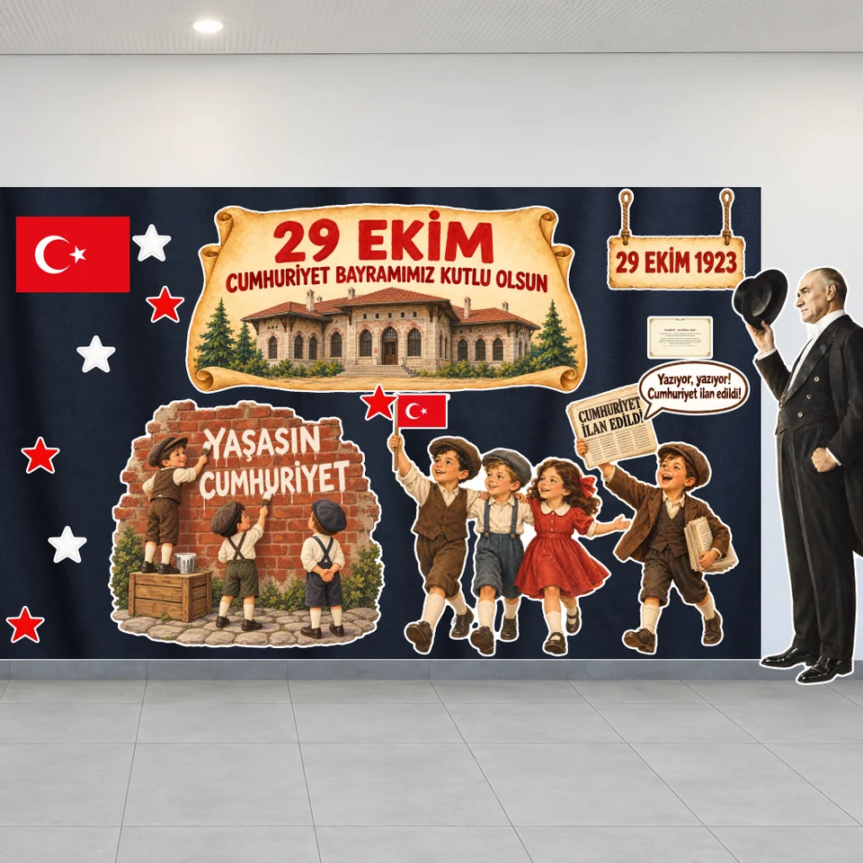 Cumhuriyet İlan Edildi — Dev 29 Ekim Posteri — örnek sayfa 1