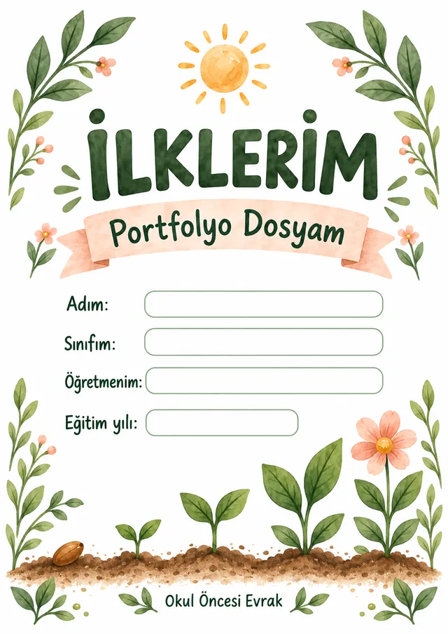 İlklerim Portfolyo Dosyası — Büyüme Bahçesi — örnek sayfa 1