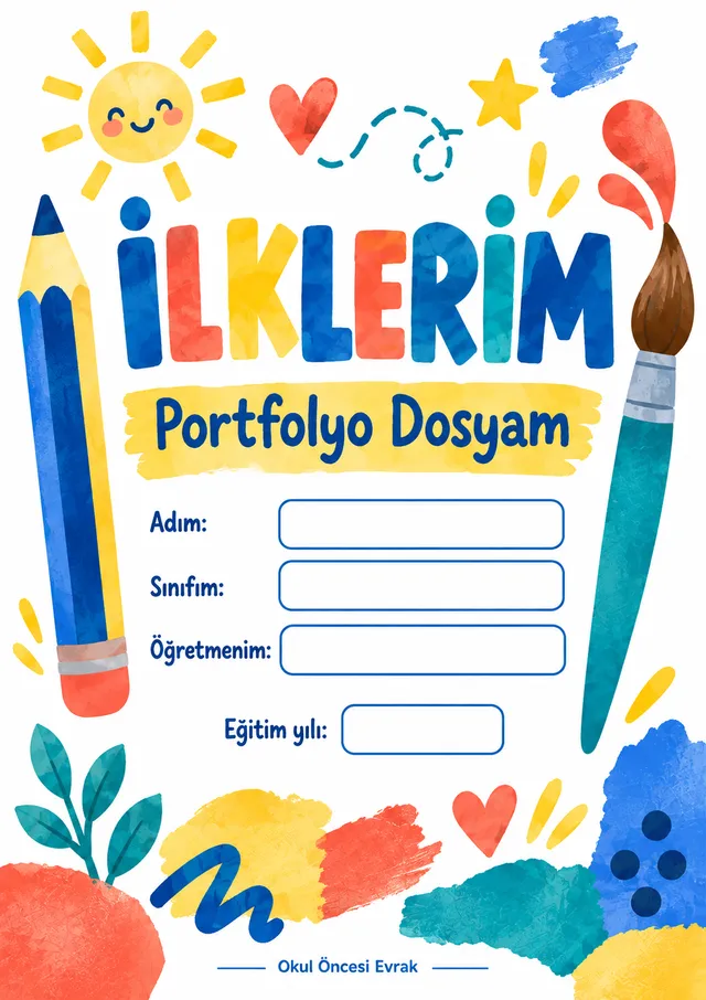 İlklerim Portfolyo Dosyası — Renk Atölyesi — örnek sayfa 1