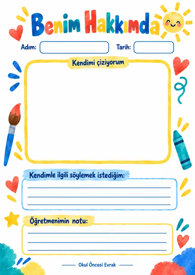 İlklerim Portfolyo Dosyası — Renk Atölyesi — örnek sayfa 2
